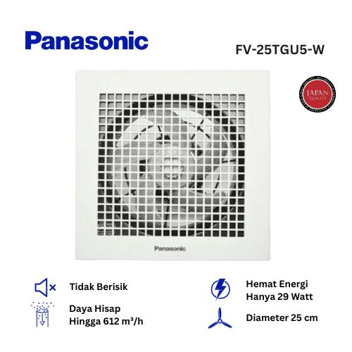 Panasonic Kipas Ventilasi Langit-langit (Ceiling Mount Ventilation Fan) FV-25TGU5-W, 26 Watt - White
