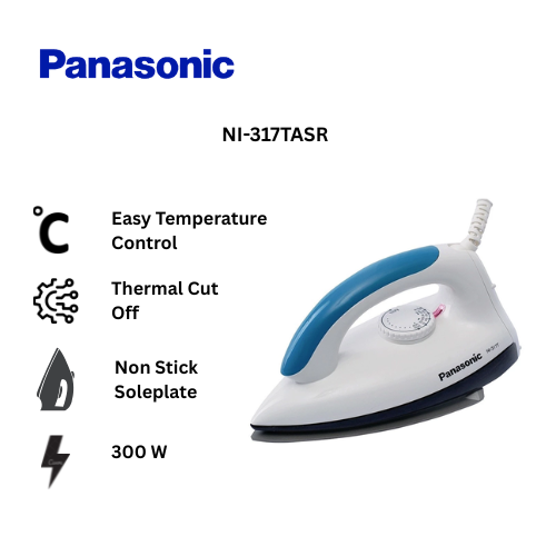 Panasonic Dry Iron Setrika NI-317TASR - Turquoise Blue