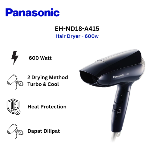 Panasonic Hair Dryer Basic Series EH-ND18-A415 - Dark Blue