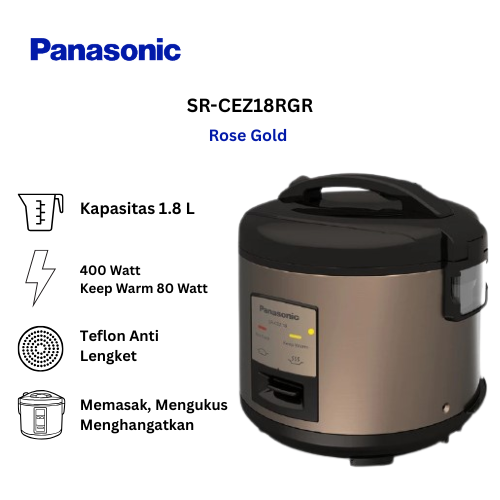 Panasonic Rice Cooker [1.8 L] SR-CEZ18RGR - Rose Gold