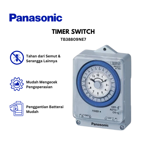 Panasonic Sakelar waktu otomatis (Automatic Time Switch) TB38809NE7 - White/Putih