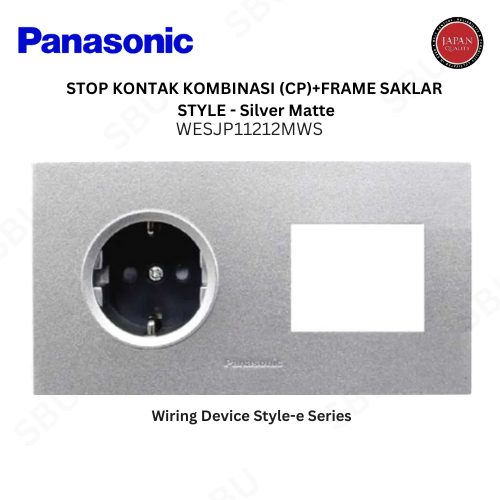 Panasonic WESJP11212MWS STOP KONTAK KOMBINASI (CP)+FRAME SAKLAR STYLE - Silver Matte