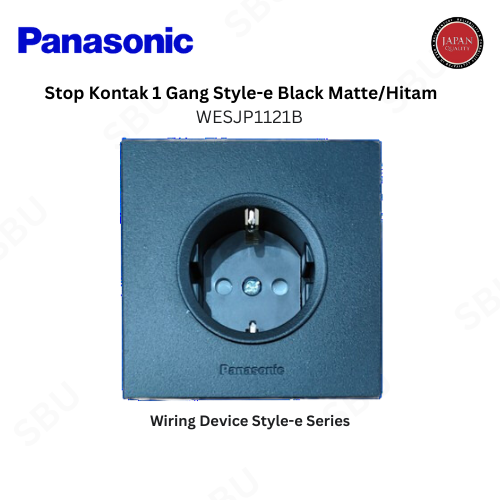 Panasonic WESJP1121B Stop Kontak 1 GANG STYLE SERIES - Black Matte