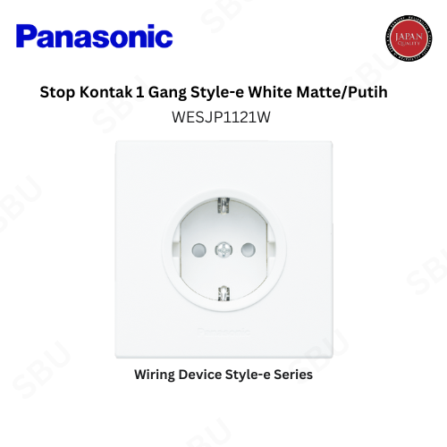 Panasonic WESJP1121W Stop Kontak 1 GANG STYLE SERIES - White Matte