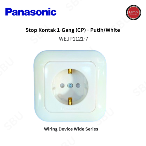 Panasonic Stop Kontak Dengan grounding dan Tutup Pengaman (CP) White