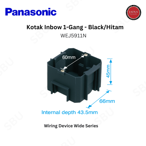 Panasonic Inbow Dus/Inbow Doost/Inbow Doos/Kotak inbow 1- Gang WEJ5911N - Hitam