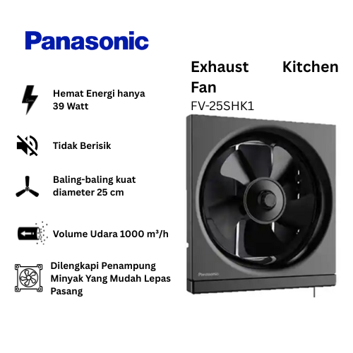 Panasonic FV-25SHK1-K Exhaust Kitchen Fan Black