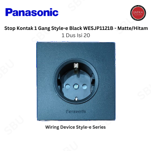 Panasonic WESJP1121B Stop Kontak 1 GANG STYLE SERIES - Black Matte