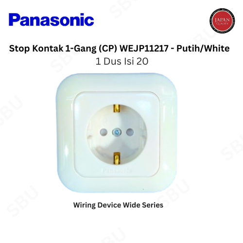 Panasonic Stop Kontak Dengan grounding dan Tutup Pengaman (CP) White