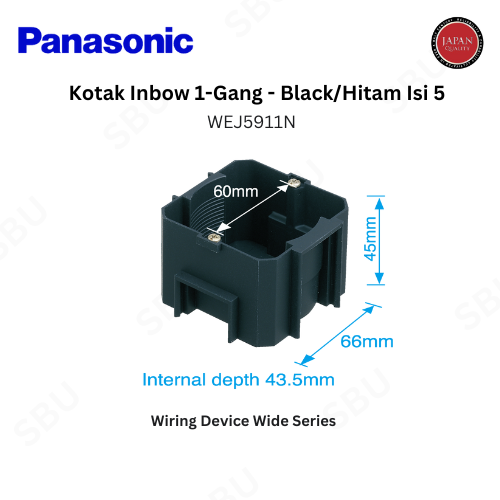 Panasonic Inbow Dus/Inbow Doost/Inbow Doos/Kotak inbow 1- Gang WEJ5911N - Hitam
