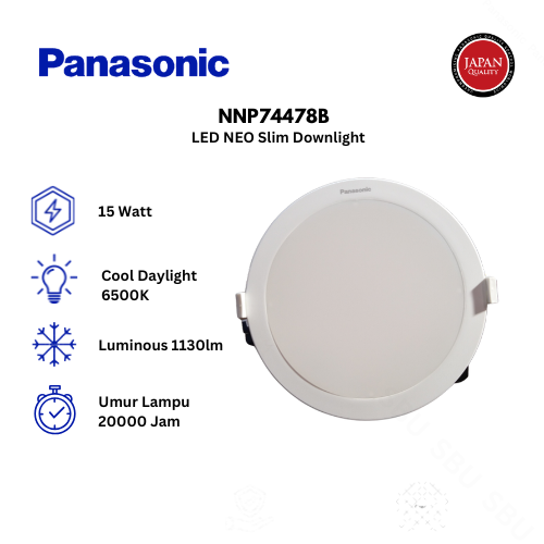Panasonic Lampu LED NEO Slim Downlight NNP74478B 15 Watt - Cool Daylight