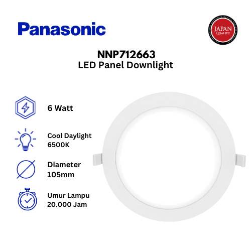 Panasonic Lampu LED Panel Kotak 7inch 6 Watt NNP712663 - Cool Daylight