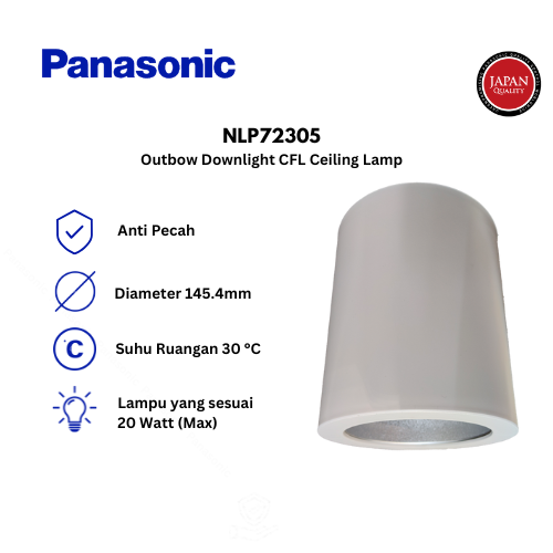Panasonic Outbow Downlight CFL Ceiling Lamp NLP72305 - White/Putih