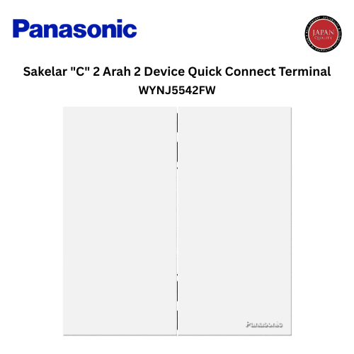 Panasonic WYNJ5542FW Mata Saklar 2-arah 2-Device (Saklar Hotel) NATARIGA 1 Dus (Isi 10)- Off White