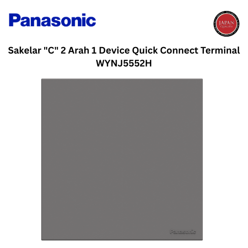Panasonic WYNJ5552H Mata Saklar 2-arah 1-Device (Saklar Hotel) NATARIGA 1 Dus (Isi 10) - Gray